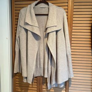 Soft Surrounds women’s tan open front cardigan size large cottagecore Lagenlook